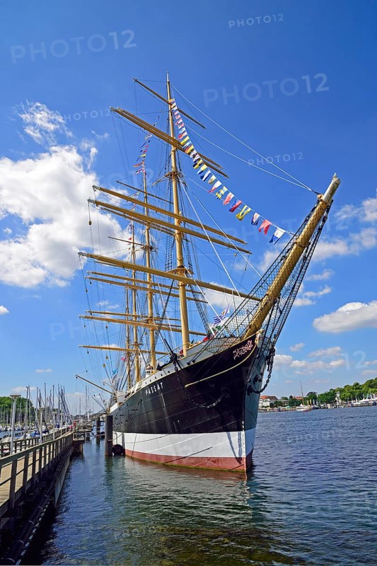 Europe, Germany, Schleswig-Holstein, Baltic Sea, Lübeck-Travemünde, Windjammer Passat, museum ship, sailing ship, Hamburg, Hamburg, Federal Republic of Germany, Europe