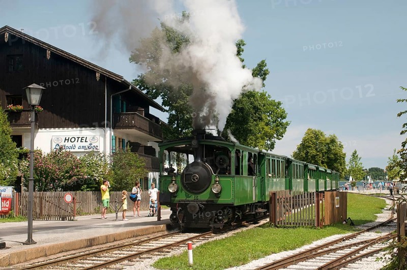Europe, Germany, Bavaria, Chiemsee, Chiemgau, Prien-Stock, Chiemseebahn, narrow-gauge railway, steam locomotive from 1887, Prien, Bavaria, Germany, Europe