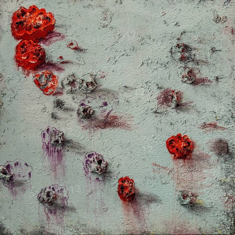 Tomatism, 2009, mixed media on canvas, exhibition Miquel Barcelo, Vida y Muerte, Museum Kueppersmuehle, Duisburg, Germany- Editorial use only