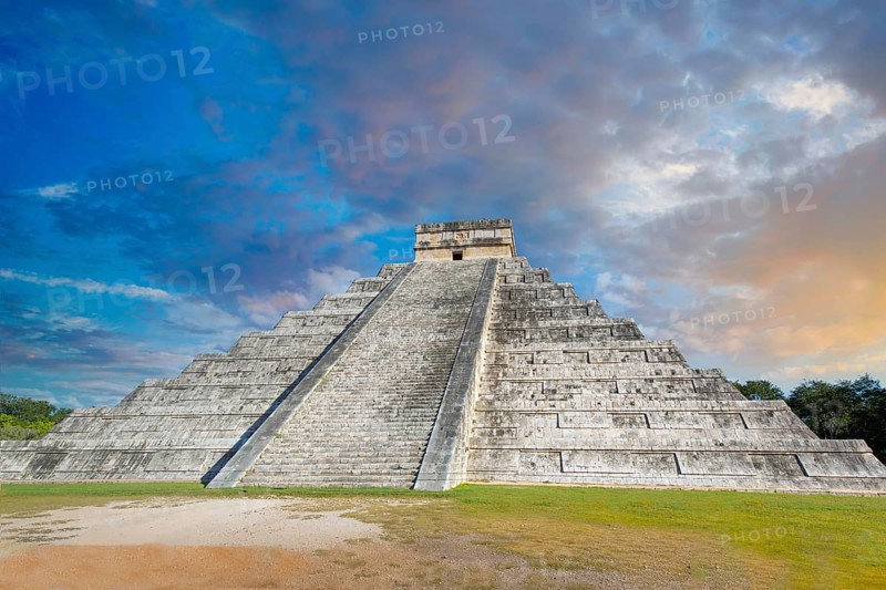 Chichen Itza, one of the largest Maya cities, a large pre-Columbian city built by the Maya people. The archaeological site is located in Yucatan State, Mexico, Central America