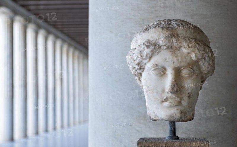 Head of Goddess Artemis, Stoa of Attalos, Ancient Agora of Athens, Greece, Europe