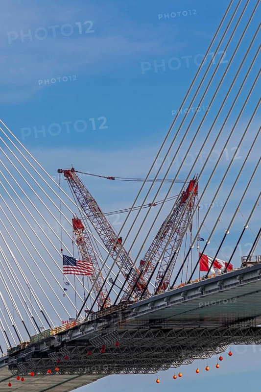 Detroit, Michigan USA -15 June 2024, The last deck section has been put in place on the Gordie Howe International Bridge, linking Detroit with Windsor, Ontario across the Detroit River. The bridge is expected to open in 2025