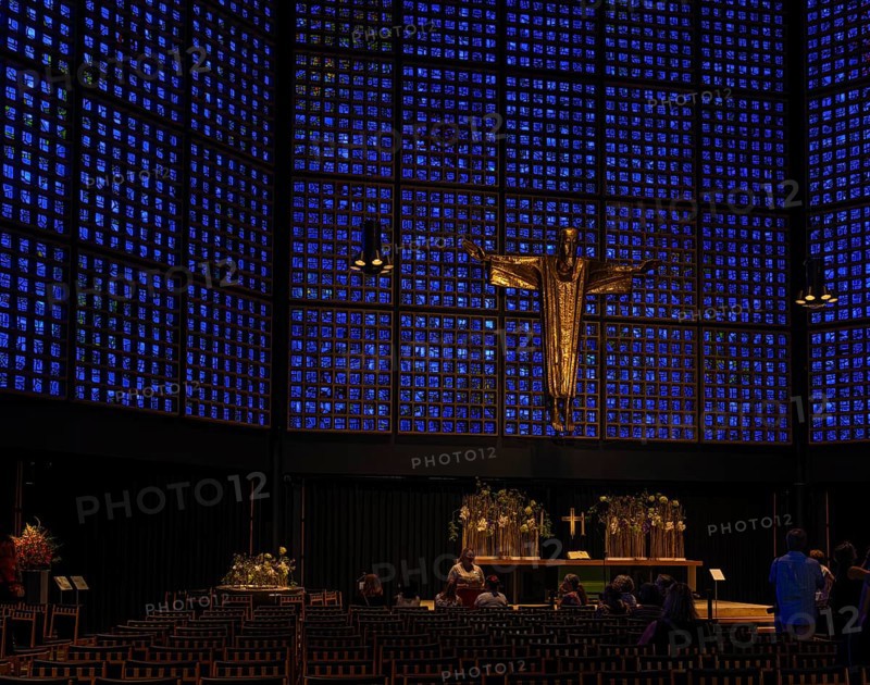Altar in the new Kaiser Wilhelm Memorial Church, Berlin, Germany, Europe