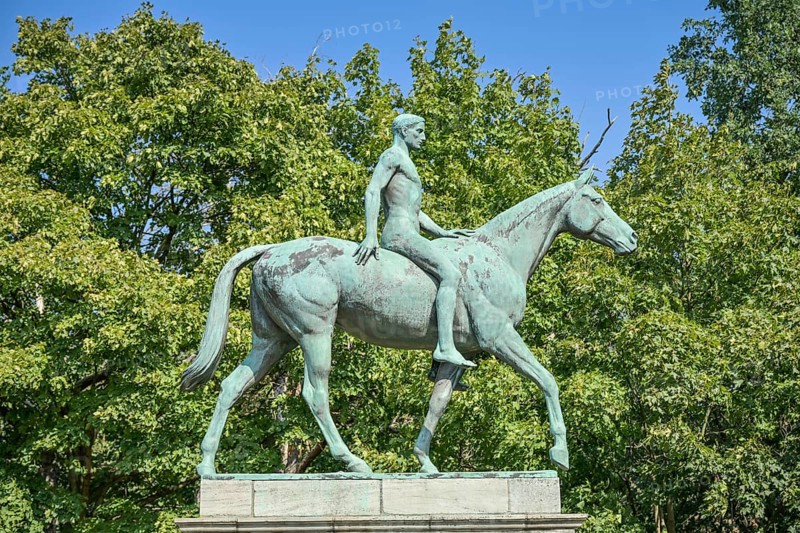 Equestrian Monument, Treskowallee, trotting track, Karlshorst, Lichtenberg, Berlin, Germany, Europe