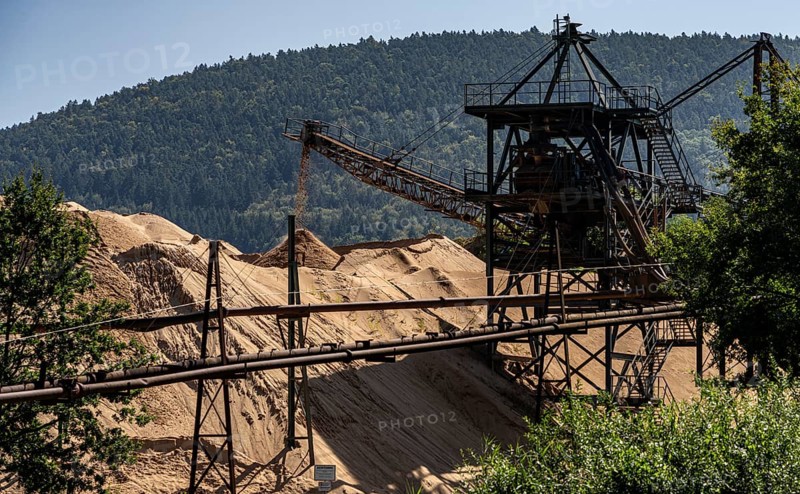 Old gravel and sand works on the River Main between Miltenberg and Freudenstadt, Bavaria, Germany, Europe