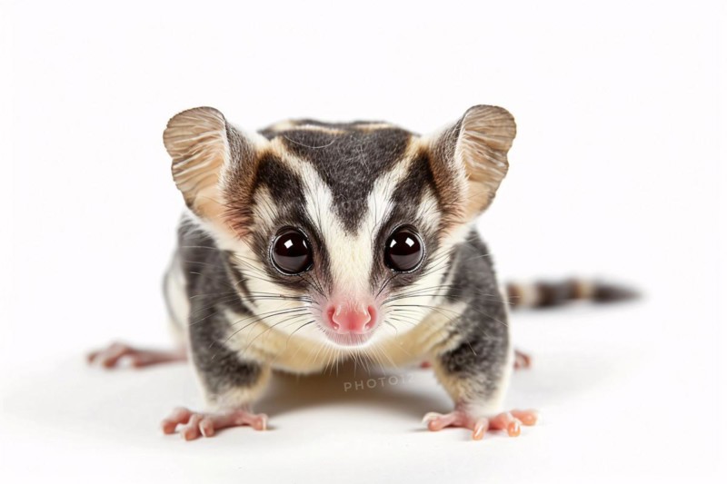 Cute sugar glider on white background. KI generiert, generiert, AI generated