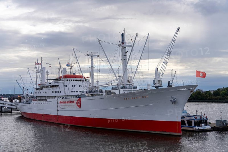 Museum ship Cap San Diego in Hamburg harbour at the Speicherstadt, Hamburg, Germany, Europe