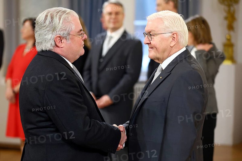 Lorenzo Livio Maria Ravano Monaco is received by Frank-Walter Steinmeier (President of the Federal Republic of Germany) in front of the Federal President's New Year's Reception at Bellevue Palace, Berlin 14 January 2025