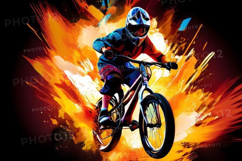 AI generated action packed bmx sports scene