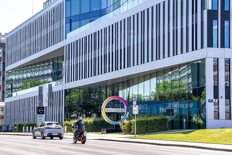 Corporate headquarters of Covestro AG in Leverkusen, at the Chempark, North Rhine-Westphalia, Germany, Europe