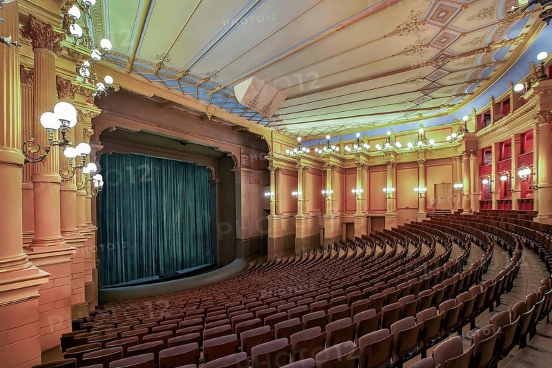 Auditorium, hall, interior view of the Richard Wagner Festival Theatre of the Bayreuth Festival on the Green Hill, Bayreuth, Upper Franconia, Franconia, Bavaria, Germany, Europe