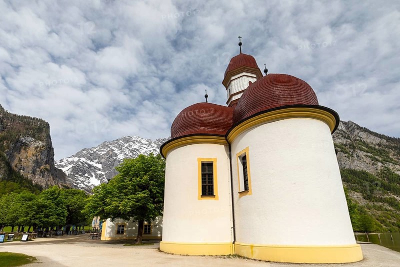 Pilgrimage church of St Bartholomä, Schönau am Königssee, Berchtesgadener Land, Bavaria, Germany, Europe