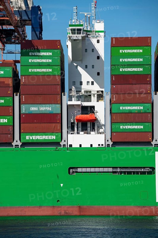 Europoort, Port of Rotterdam, Evergreen Reederei Container ship Ever Ace, currently the third largest container ship in the world, with up to 24, 000 TEU, at Euromax Container Terminal, Netherlands