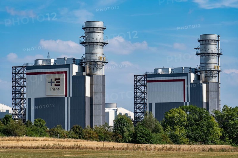 Trianel Hamm-Uentrop combined-cycle gas and steam power plant, two power plant units, each with an output of 425 megawatts, North Rhine-Westphalia, Germany, Europe