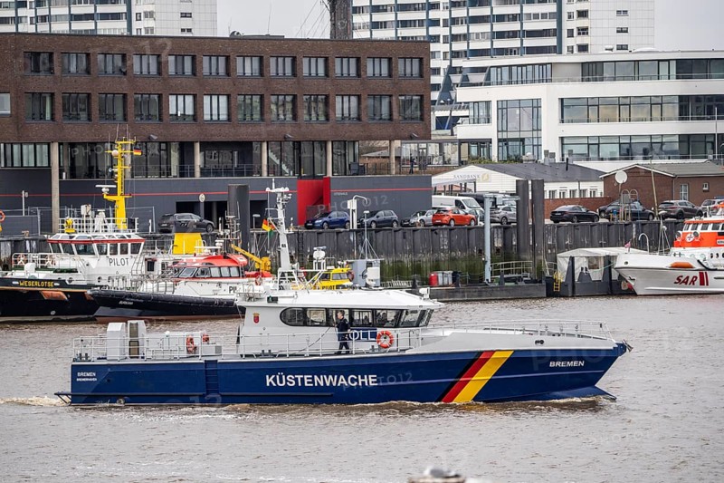 Customs boat Bremen, coast guard, in the harbour of Bremerhaven, Lower Saxony, Germany, Europe