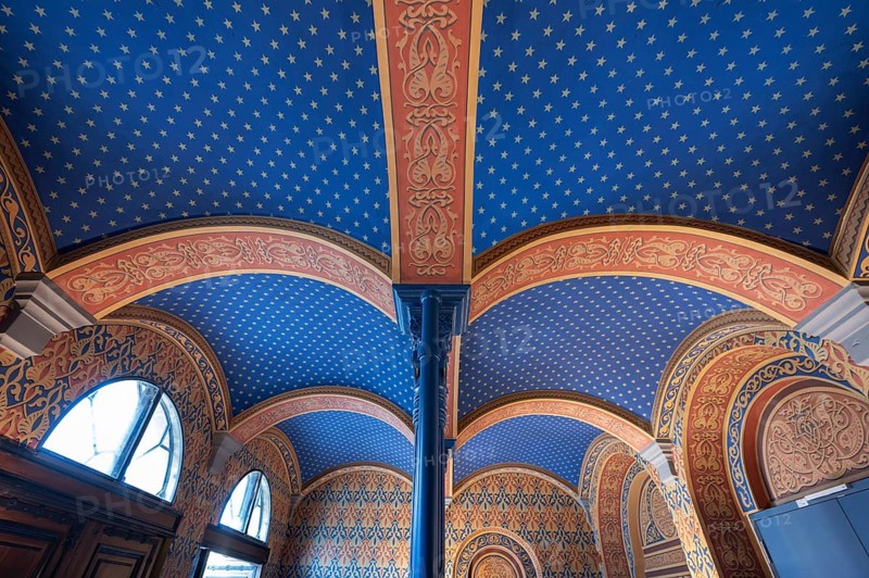 Preserved ceiling vault in the vestibule of the former synagogue, built in 1883, destroyed by the Nazis in 1938, Landwehrstraße 1, Kitzingen, Lower Franconia, Bavaria, Germany, Europe