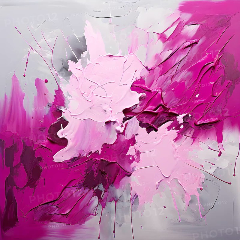 AI generated abstract art showcasing a dynamic splash of magenta colors in square format