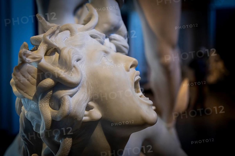 Medusa being beheaded by Perseus, Head of Medusa, Laurent Marqueste, French sculptor, Ny Carlsberg Glyptotek or New Carlsberg Glyptothek, Art Museum of Sculpture and Painting, Copenhagen, Denmark, Europe