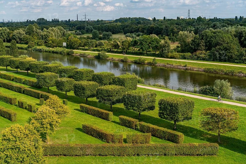 Nordsternpark, former site of the Nordstern colliery, on the Rhine-Herne Canal, in Gelsenkirchen, North Rhine-Westphalia, Germany, Europe