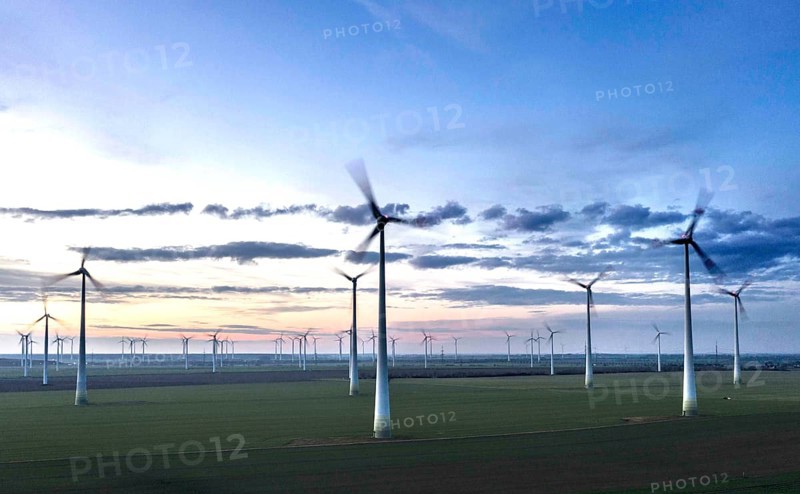Aerial view of wind farm, Nauen, 04/12/2020