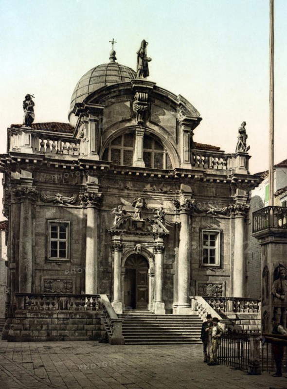Ragusa. Chiesa San Biago, today Dubrovnik, Croatia, around 1890, Historical, digitally restored reproduction from a 19th century model, Europe