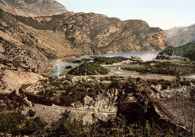 Lago di Loppio, Lake Garda, Italy, Historical, digitally restored reproduction from a 19th century original, 1880, Record date not stated, Europe