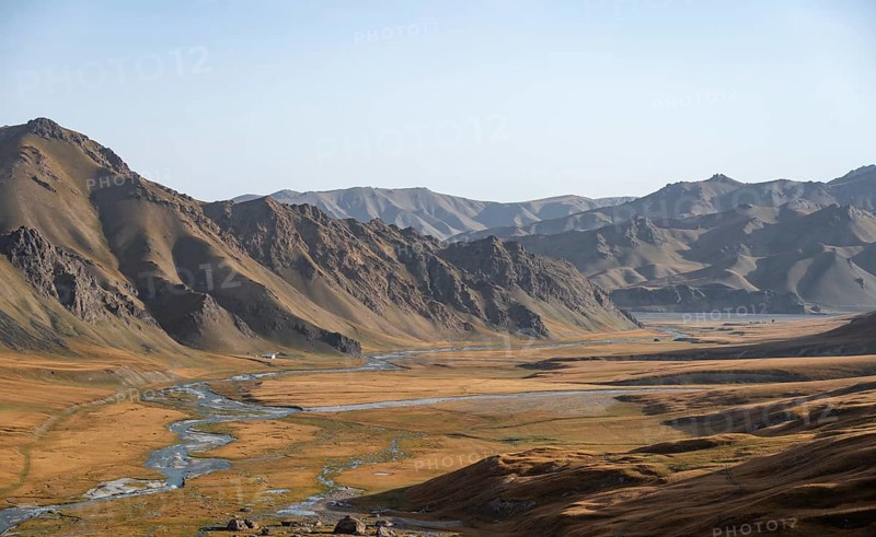 Mountain valley in the Keltan Mountains, Sary Beles Mountains, Tien Shan, Naryn Province, Kyrgyzstan, Asia