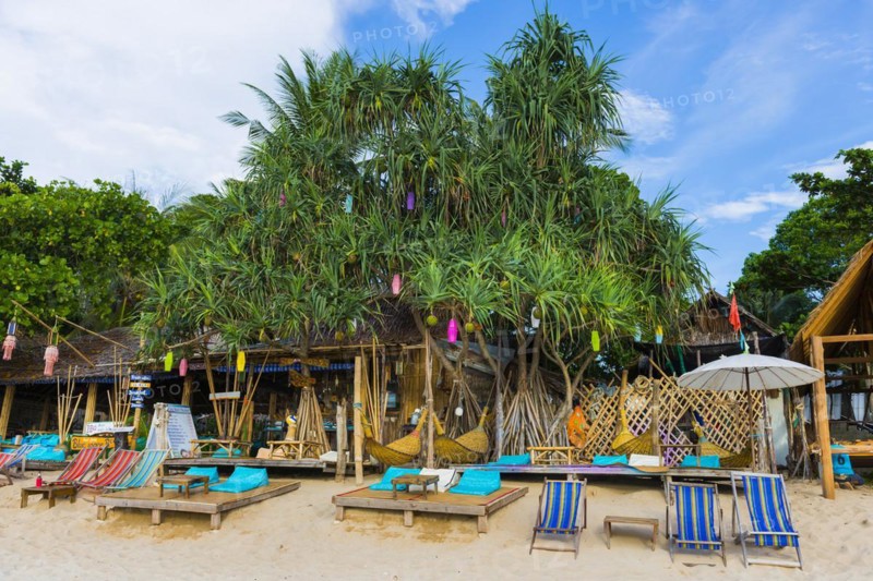 Beach bar at Klong Khong beach, beach, beach bar, empty, nobody, holiday, travel, tourism, island, beach holiday, backpacker, hippie beach, sun, summer, asian, travel form, beach holiday, gastronomy, bar, Ko Lanta, Thailand, Asia