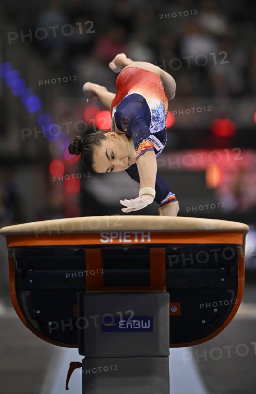 Miruna Valentina Botez ROU vault, gymnastics, artistic gymnastics, gymnasts, woman, EnBW DTB-Pokal, Porsche-Arena, Stuttgart, Baden-Württemberg, Germany, Europe