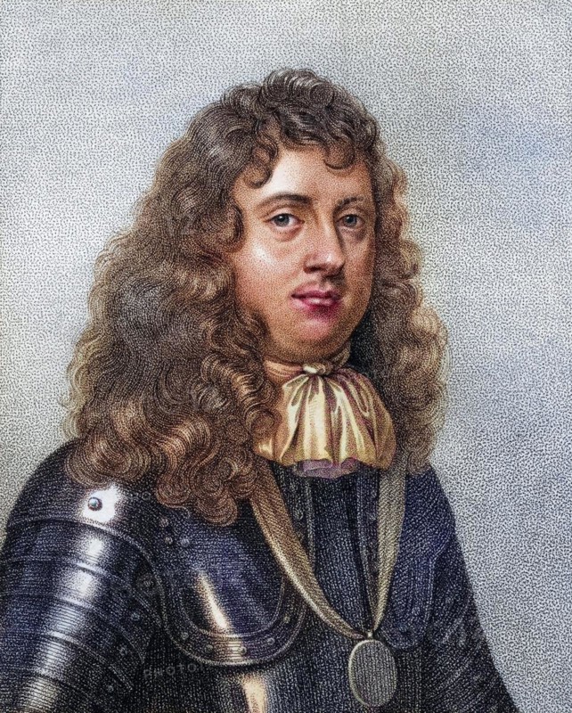 Edward Montagu 1st Earl of Sandwich Viscount Hinchingbrooke 1625 to 1672 English admiral who brought Charles II to England, Edward Montagu 1st Earl of Sandwich Viscount Hinchingbrooke 1625 to 1672 English admiral who brought Charles II to England Engraved by Bocquet from the book A catalogue of Royal and Noble Authors Volume III published 1806, Historic, digitally restored reproduction from a 19th century original, Record date not stated