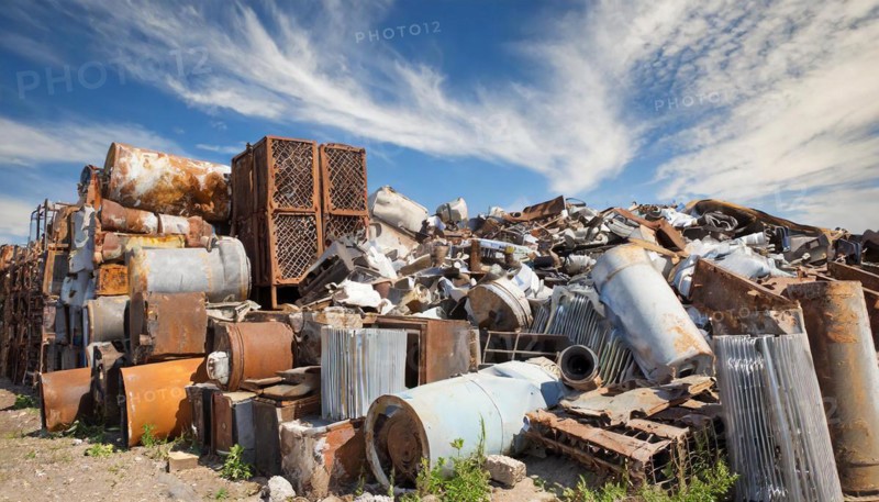 Symbolism, large scrap yard with scrap metal, AI-generated, AI-generated, AI generated