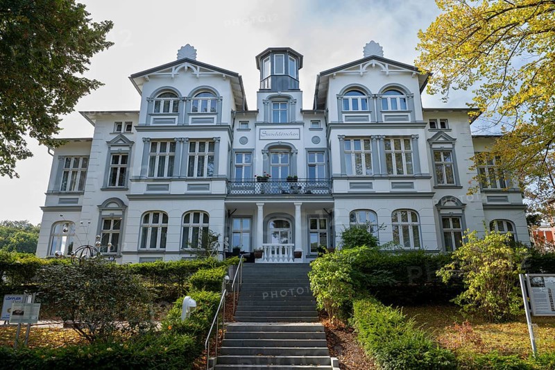 Seeschlösschen, renovated villa on the promenade, Baltic resort Zinnowitz, Usedom Island, Baltic Sea, Mecklenburg-Vorpommern, Germany, Europe