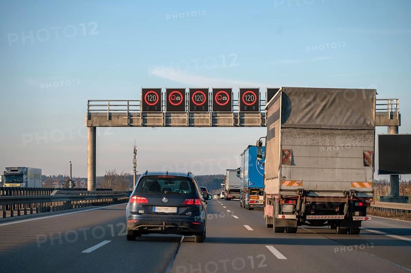 Traffic guidance system on the A9 motorway, Bavaria, Germany, Europe