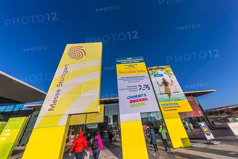 CMT tourism trade fair in Stuttgart. According to the trade fair organiser, the Caravan, Motor, Tourism trade fair is the world's largest public trade fair for travel, tourism and leisure. With 2175 exhibitors, all exhibition halls are fully booked. Stuttgart, Baden-Württemberg, Germany, Europe