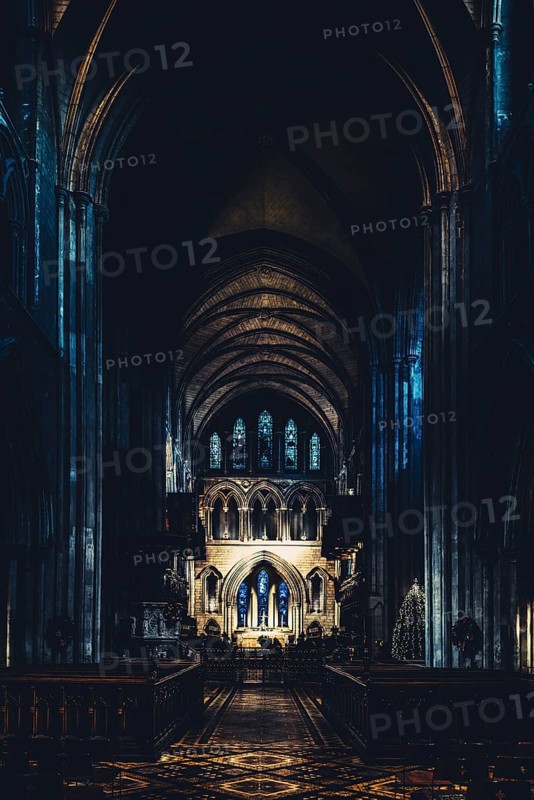 St patrick cathedral in Dublin at Christmas time in Ireland