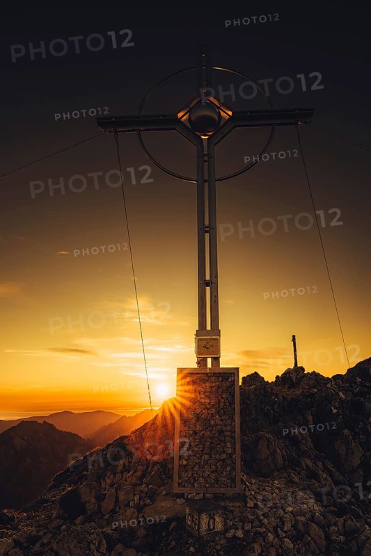 Sunrise hiking tour on the Säuling in the Allgäu in Bavaria, Germany, Europe