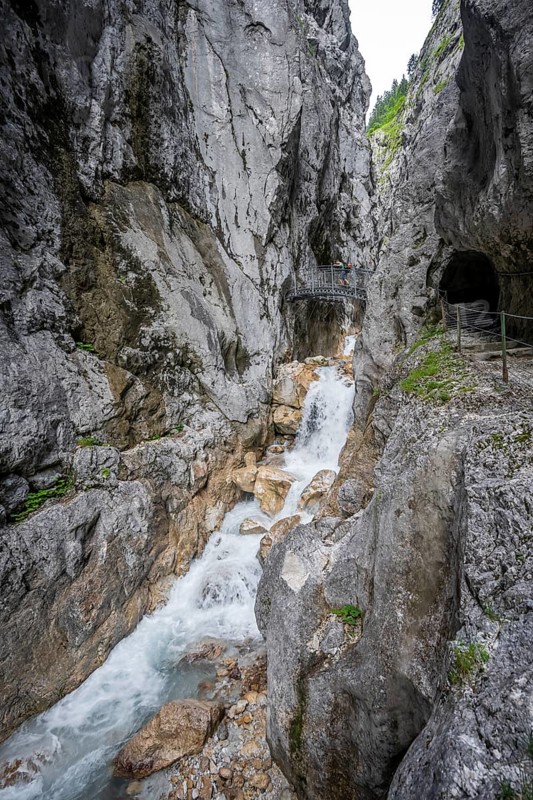 Hammersbach mountain stream in a gorge, Höllentalklamm, Höllental, Bavaria, Germany, Europe