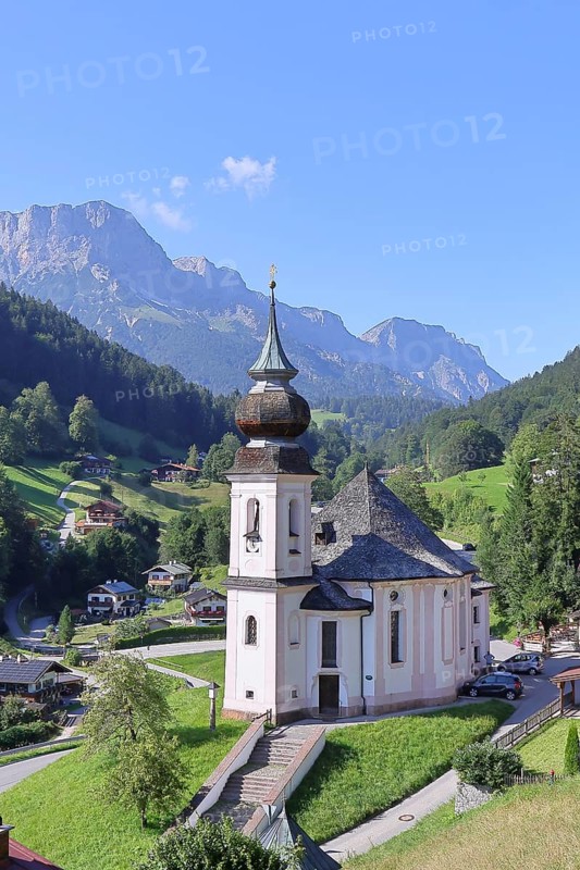 Maria Gern pilgrimage church in the Bavarian Alps in Berchtesgaden, Bavaria, Germany, Europe