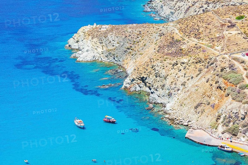 Agali bay, top view, Agali, Folegandros Island, Cyclades Islands, Greece, Europe