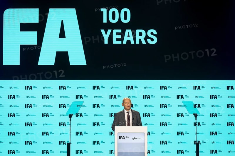 Olaf Scholz, Chancellor of the Federal Republic of Germany (SPD) speaks at the opening gala for 100 years of IFA in the CityCube, Berlin, 05/09/2024