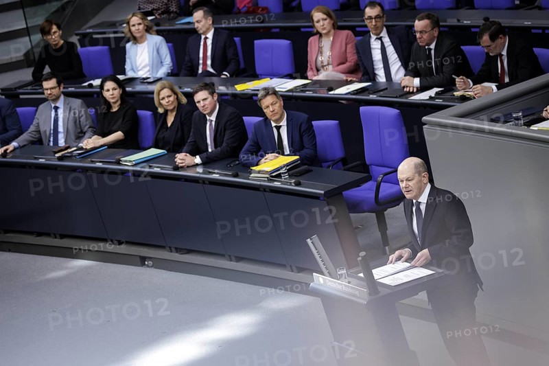 Olaf Scholz, Federal Chancellor, recorded as part of the government statement on the European Council. Berlin, 20 March 2024, Berlin, Germany, Europe