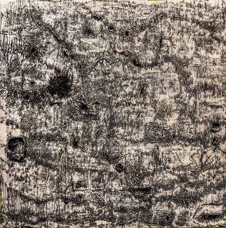 The black ball, 2005, mixed media on canvas, exhibition Miquel Barcelo, Vida y Muerte, Museum Kueppersmuehle, Duisburg, Germany- Editorial use only