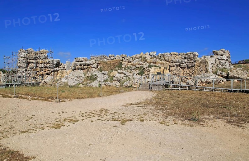 Ggantija neolithic megalithic 5500 years old prehistoric temple complex site Gozo, Malta, Europe