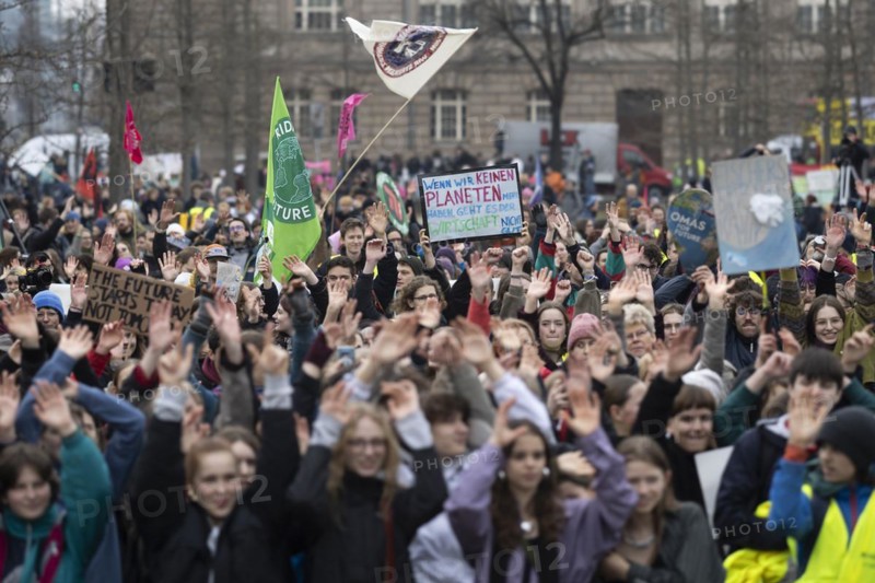 Joint strike by Fridays for Future and local transport workers from the ver.di trade union, in Berlin, 1 March 2024