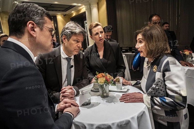 Federal Minister of Economics and Climate Protection Robert Habeck on 17 February 2024 at the Munich Security Conference With Nancy Pelosi, Dymitro Kuleba Photographed on behalf of the BMWK