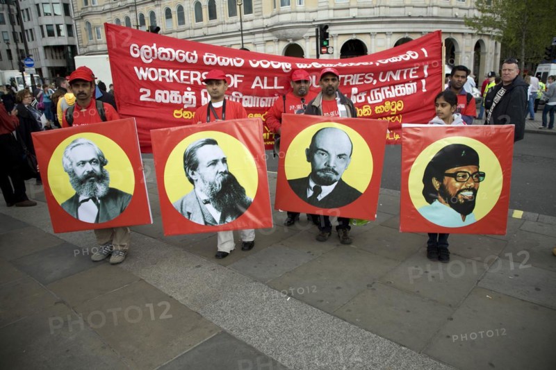 May Day march and rally at Trafalgar Square, London, England, UK May 1st, 2010