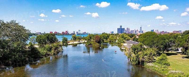 Detroit, Michigan, Lake Tacoma on Belle Isle, an island state park in the Detroit River