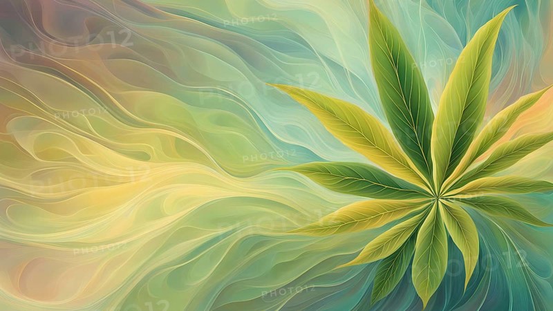 Abstract painting symbolizing the tranquil impact of cannabis in swirling soft pastel hues, AI generated