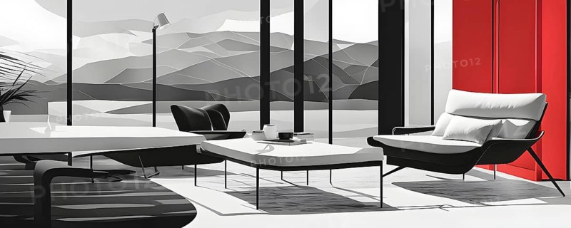 Minimalist illustration featuring abstract geometric shapes with red color accent symbolizing fun and ease, AI generatedminimalist illustration featuring abstract geometric shapes with red color accent symbolizing fun and ease, AI generated