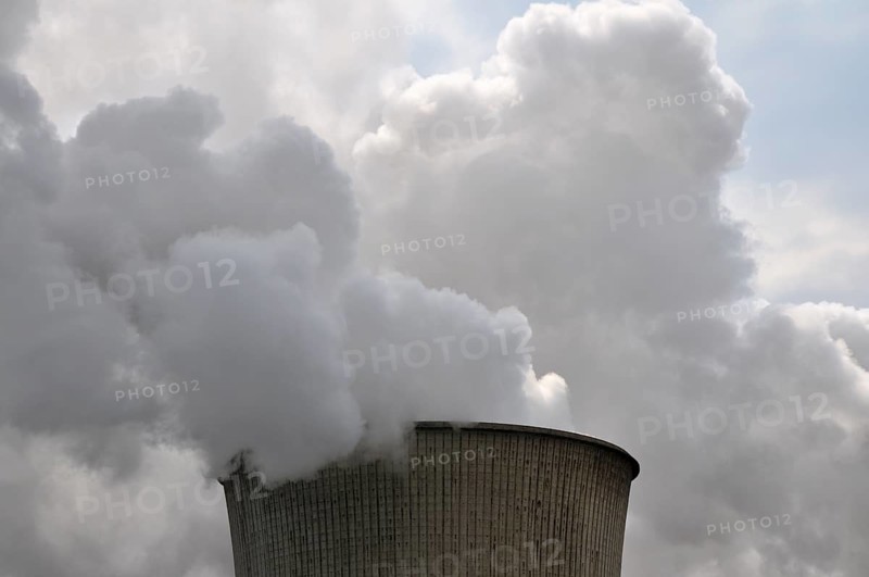 Niederaußem power plant, a base-load power plant operated by RWE PowerAG using lignite in Bergheim-Niederaußem, Rhine-Erft district, North Rhine-Westphalia, Germany, Europe